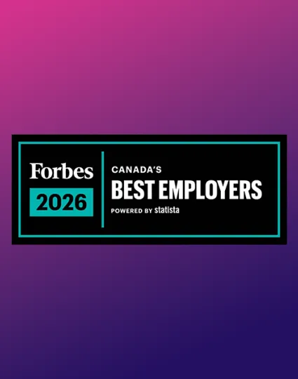 Forbes 2026 award. Text reads "Canada's best employers powered by statista."