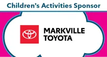 Tile that reads: Children's Activities Sponsor, Markville Toyota