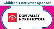 Tile that reads: Children's Activities Sponsor, Don Valley North Toyota