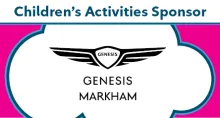 Tile that reads: Children's Activities Sponsor, Genesis Markham