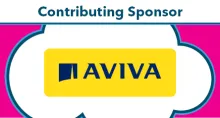 Tile that reads: Contributing Sponsor, Aviva