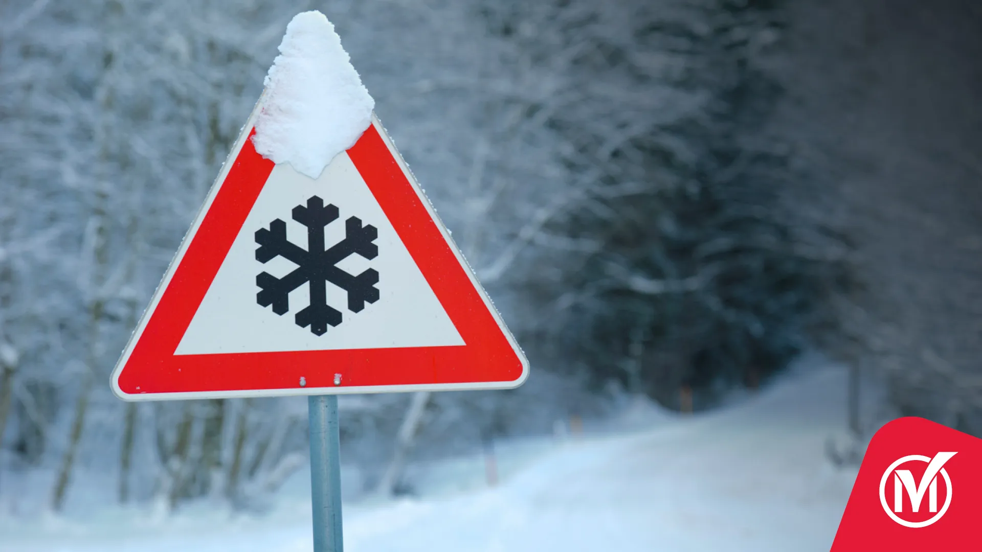 A sign with a snow flake
